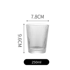 Ly thuỷ tinh/ Cốc thuỷ tinh vân sọc dung tích 250ml và 390ml chịu nhiệt tốt dày dặn chịu nhiệt, dùng uống nước/pha trà
