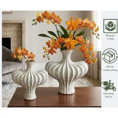 Bình cắm hoa trang trí dáng Đèn Lồng Trái Tim, Phệ gốm sứ Bát Tràng cao cấp cắm hoa xinh, decor trang trí nhà đẹp