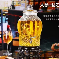 (3L - 15L không vòi, có vòi) Bình thủy tinh ngâm r.ư.ợ.u vát kim cương mã 8833 nắp thủy tinh loại 1 cao cấp