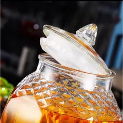 (3L - 15L không vòi, có vòi) Bình thủy tinh ngâm r.ư.ợ.u vát kim cương mã 8833 nắp thủy tinh loại 1 cao cấp