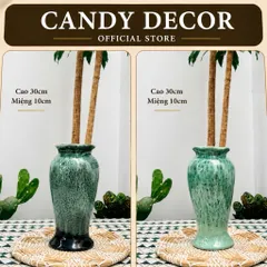 Bình hoa dáng đùi dế miệng lượn cao 30cm gốm sứ Bát Tràng, mang lại vẻ đẹp tinh tế nhẹ nhàng, phù hợp decor nhà cửa,..