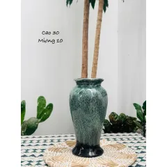 Bình hoa dáng đùi dế miệng lượn cao 30cm gốm sứ Bát Tràng, mang lại vẻ đẹp tinh tế nhẹ nhàng, phù hợp decor nhà cửa,..