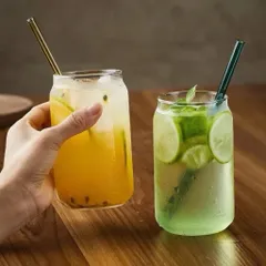 Ly thuỷ tinh/ Cốc thuỷ tinh mỏng trong suốt dáng lon dung tích 480ml