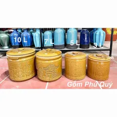 Vại Sành Muối Dưa Cà, Hũ Đựng Gạo Bát Tràng Cao Cấp, hũ sành có 4 size muối dưa cà, kim chi, dưa hành, an toàn lành tính