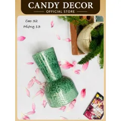 Bình hoa dáng đầm loe cao 32cm gốm sứ Bát Tràng, decor trang trí nội thất cắm hoa quà tặng tân gia…