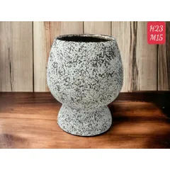 Bình hoa lọ hoa dáng ly tròn Bát Tràng, ly trồng lan, cắm hoa nghệ thuật đẹp sang