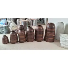 Lọ Hoa, Bình Cắm Hoa Dáng Chuông Men Nâu Mộc 25cm và 30cm Gốm Sứ Bát Tràng