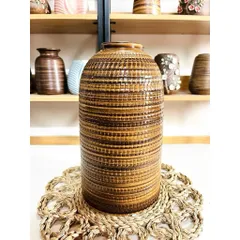 Bình hoa dáng chuông thon cao có cổ gốm sứ Bát Tràng 32cm, 36cm và 42cm trang trí phòng khách-trưng lên ban thần tài