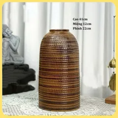 Bình hoa dáng chuông thon cao có cổ gốm sứ Bát Tràng 32cm, 36cm và 42cm trang trí phòng khách-trưng lên ban thần tài
