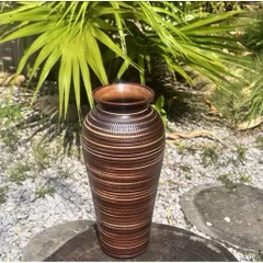 (Nhiều Màu) - Bình hoa gốm dáng đùi dế men nâu mộc 31cm cắm Gốm sứ Bát Tràng decor phòng khách cắm mọi loài hoa