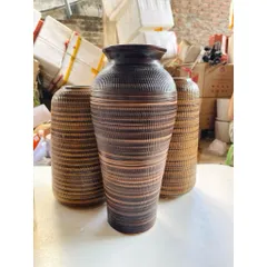(Nhiều Màu) - Bình hoa gốm dáng đùi dế men nâu mộc 31cm cắm Gốm sứ Bát Tràng decor phòng khách cắm mọi loài hoa