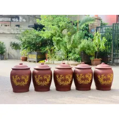 Hũ gạo [10-20kg]- Chĩnh đựng gạo Tài Lộc, Hũ đựng gạo, Chum gạo Bát Tràng cao cấp tài lộc phong thuỷ, thu hút vượng khí