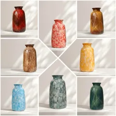 Bình hoa lọ hoa dáng đu đủ miệng loe MEN CẨM THẠCH cao 25cm gốm sứ Bát Tràng, decor nhà cửa, bàn làm việc, làm quà tăng