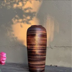 Bình hoa lọ hoa dáng bom men mộc cao 35cm Bát Tràng phù hợp các loại hoa tuyết mai, decor trang trí nhà cửa