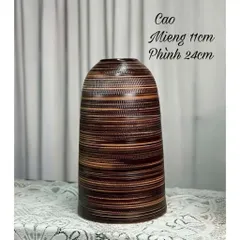 Bình hoa dáng CHUÔNG Bát Tràng màu NÂU VINTAGE phù hợp các loại hoa decor, trang trí nhà xinh sang