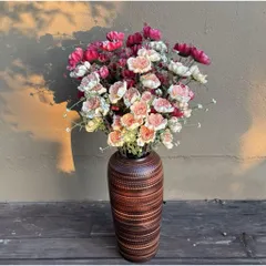 Bình hoa lọ hoa dáng bom men mộc cao 35cm Bát Tràng phù hợp các loại hoa tuyết mai, decor trang trí nhà cửa