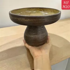 Bình gốm decor men lì chân đế trồng cây mini / dương xỉ( không lỗ), gừng, cắm hoa decor nhà cao 14cm và 17cm
