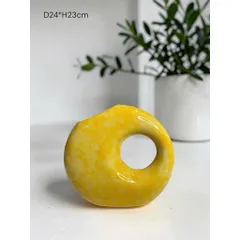 Bình hoa lọ hoa dáng mặt trăng Bát Tràng cao cấp, decor trang trí nhà cửa, bàn làm việc, cắm các loại hoa