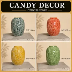 Bình hoa lọ hoa DÁNG VÒ CẨM THẠCH thon cao 18cm Bát Tràng cao cấp, phù hợp decor trang trí nhà cửa, bàn làm việc làm quà