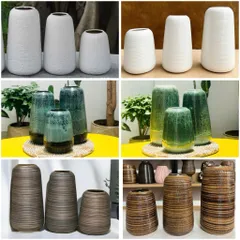 (Nhiều màu) - Bình hoa dáng đu đủ gốm sứ Bát Tràng có 3 size sắc nét | decor phòng khách-trưng lên ban thần tài tổ tiên