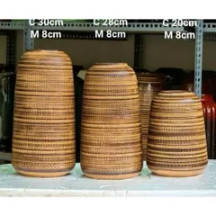(Nhiều màu) - Bình hoa dáng đu đủ gốm sứ Bát Tràng có 3 size sắc nét | decor phòng khách-trưng lên ban thần tài tổ tiên