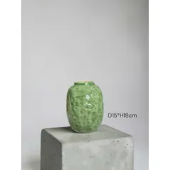 Bình hoa lọ hoa DÁNG VÒ CẨM THẠCH thon cao 18cm Bát Tràng cao cấp, phù hợp decor trang trí nhà cửa, bàn làm việc làm quà