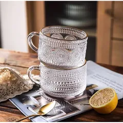 Ly thuỷ tinh/Cốc thuỷ tinh hoạ tiết mặt trời, kim cương chịu nhiệt cao cấp dung tích 450ml
