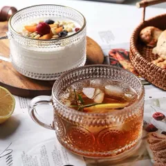 Ly thuỷ tinh/Cốc thuỷ tinh hoạ tiết mặt trời, kim cương chịu nhiệt cao cấp dung tích 450ml