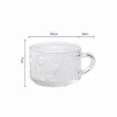 Ly thuỷ tinh/Cốc thuỷ tinh hoạ tiết mặt trời, kim cương chịu nhiệt cao cấp dung tích 450ml