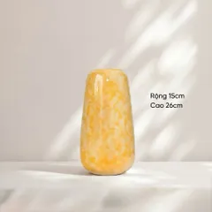 Bình hoa lọ hoa DÁNG ĐU ĐỦ MEN CẨM THẠCH cao 26cm Bát Tràng cao cấp decor nhà sang làm quà tặng