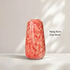 Bình hoa lọ hoa DÁNG ĐU ĐỦ MEN CẨM THẠCH cao 26cm Bát Tràng cao cấp decor nhà sang làm quà tặng