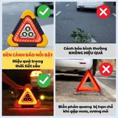 ĐÈN LED CẢNH BÁO NGUY HIỂM TAM GIÁC PIN NLMT  ĐA NĂNG 🚨🔺 (P131496)