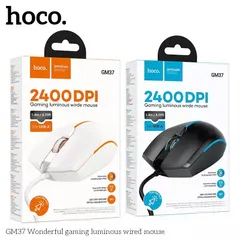 Chuột Có Dây Hoco GM37 Sành Điệu Độ Nhạy Cao 2400DPI Đèn LED Đổi Màu Cho Máy Tính PC (P131379)