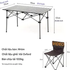 Bộ Bàn Ghế Dã Ngoại Camping Gấp Gọn 6 Ghế - Hàng amz 600$ + Quà 249K (P131262)