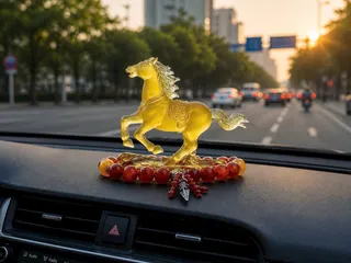 Tượng Trang Trí Decor NGỰA ĐÁ LƯU LY decor trang trí taplo ô tô, bàn làm việc, phòng khách (P130906)
