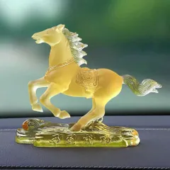 Tượng Trang Trí Decor NGỰA ĐÁ LƯU LY decor trang trí taplo ô tô, bàn làm việc, phòng khách (P130906)