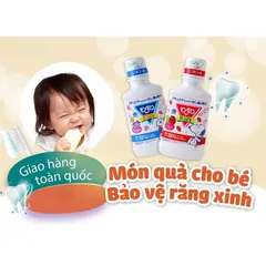 Nước Súc Miệng Cho Trẻ Em Mondahmin Kid White Conc Nhật Bản Hương Dâu, Hương Nho 250ml