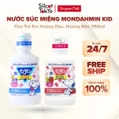 Nước Súc Miệng Cho Trẻ Em Mondahmin Kid White Conc Nhật Bản Hương Dâu, Hương Nho 250ml