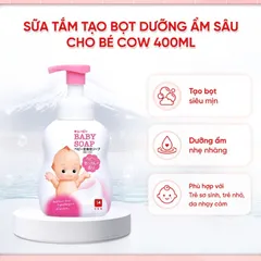 Sữa tắm cho bé Cow Baby Soap an toàn, lành tính phù hợp với cả da nhạy cảm Nhật Bản Chai 400ml