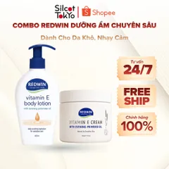 Combo Dưỡng Ẩm Chuyên Sâu Redwin Kem Dưỡng Ẩm Vitamin E Cream 330g & Sữa Dưỡng Thể Vitamin E Body Lotion EPO 400ml