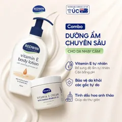 Combo Dưỡng Ẩm Chuyên Sâu Redwin Kem Dưỡng Ẩm Vitamin E Cream 330g & Sữa Dưỡng Thể Vitamin E Body Lotion EPO 400ml