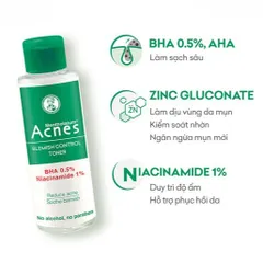 Toner giảm mụn dịu da Acnes Blemish Control Toner White Conc 100ml