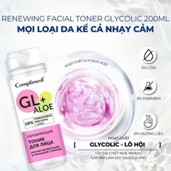 Toner Glycolic Acid 10% RT Compliment Dưỡng Ẩm, Cân Bằng Độ pH, Mờ Thâm Nám, Tái Tạo Làn Da 200ml