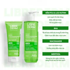 Gel rửa mặt tẩy tế bào chết không hạt Librederm Seracin Micro-Peeling Purifying hỗ trợ giảm mụn mờ thâm mụn 200ml /400ml