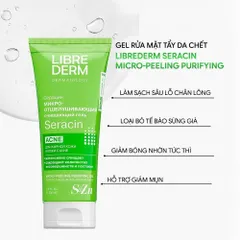 Gel rửa mặt tẩy tế bào chết không hạt Librederm Seracin Micro-Peeling Purifying hỗ trợ giảm mụn mờ thâm mụn 200ml /400ml