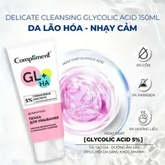 Sữa Rửa Mặt Glycolic Acid 5% Compliment Sạch Sâu, Tái Tạo Săn Chắc Cho Da Lão Hóa, Nhạy Cảm 150ml