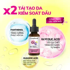 Serum Compliment Glycolic 5% Niacinamide Tái Tạo Da Săn Chắc, Tăng Đàn Hồi & Mờ Thâm Sạm 27ml