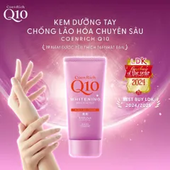 Kem dưỡng da tay Kose Hand Cream Q10 White Conc Nhật Bản giúp dưỡng trắng, cấp ẩm - Tuýp 80g