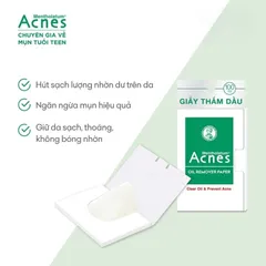 Giấy thấm dầu kiểm soát nhờn, ngừa mụn Acnes Oil Remover Paper White Conc 100 tờ