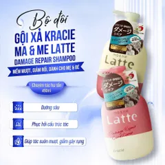 Dầu gội xả Kracie Ma & Me Latte dưỡng tóc chắc khỏe, dành cho cả gia đình Nhật Bản 490ml